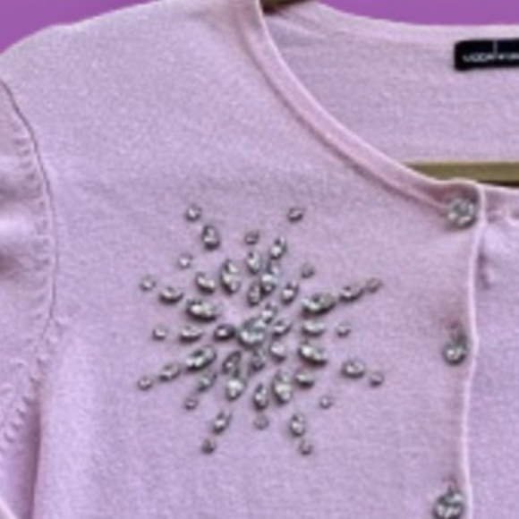 VICTORIA'S SECRET cardigan sweater M SILK & CASHMERE & NYLON TRENDING 2025 - Picture 3 of 4